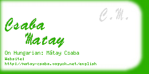 csaba matay business card